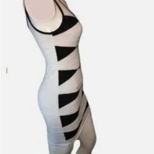 Wow Couture Black & White Bodycon Dress Sz S Women